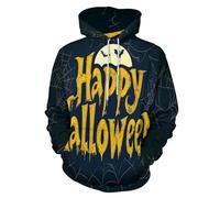 Sweat À Capuche Unisexe 3D Toiles D'Araignées Et Chauves-Souris d'halloween Pull Imprimé Couple Personnalisé Sweat-Shirts Ambiance Nocturne Effrayante Graphique À Capuche Vêtements Sport avec Poches