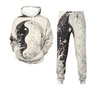 Sweat à capuche unisexe 3D Yin Yang pour homme et femme - Décontracté - Fitness - Sweat à capuche, 1, 5XL