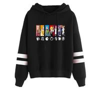 Sweat à capuche unisexe à manches barre de dessin animé The Seven Deadly Sins pour les fans de manga, cadeau de cosplay, Noir , M