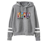 Sweat à capuche unisexe à manches barre de dessin animé The Seven Deadly Sins pour les fans de manga, cadeau de cosplay, gris, M