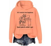 Sweat à capuche unisexe All I Wanted Was Happiness Back Pain is What I Got, Hami Orange-H, M