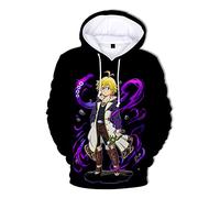 Sweat à Capuche Unisexe Anime The Seven Deadly Sins Meliodas Graphics Pull Sweat à Manches Longues décontracté King Ban