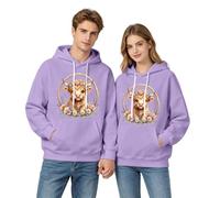 Sweat à Capuche Unisexe avec Adorable imprimé Vache pour Couples, Pull Pola