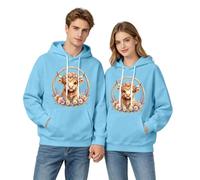 Sweat à Capuche Unisexe avec Adorable imprimé Vache pour Couples, Pull Pola