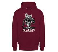 Sweat à capuche unisexe avec chat avec alien - The Short Version amusante | Design humoristique avec un chat et un alien, parfait pour les amoureux des animaux.