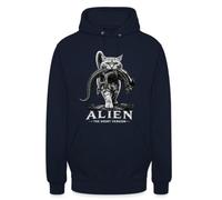 Sweat à capuche unisexe avec chat avec alien - The Short Version amusante | Design humoristique avec un chat et un alien, parfait pour les amoureux des animaux.
