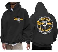 Sweat à capuche unisexe avec inscription « I Can Fix A Lots Of Things But I Can't Fix Stupid », Noir , 3XL