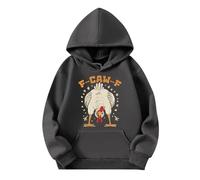Sweat à capuche unisexe avec motif de poulet amusant - Sweat à capuche avec imprimé de dessin animé amusant - Sweat décontracté pour les loisirs, Style_n05 Gris, L