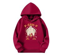 Sweat à capuche unisexe avec motif de poulet amusant - Sweat à capuche avec imprimé de dessin animé amusant - Sweat décontracté pour les loisirs, Style_n10 Rouge, S