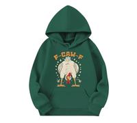 Sweat à capuche unisexe avec motif de poulet amusant - Sweat à capuche avec imprimé de dessin animé amusant - Sweat décontracté pour les loisirs, Style_n06 Vert, XL