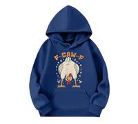 Sweat à capuche unisexe avec motif de poulet amusant - Sweat à capuche avec imprimé de dessin animé amusant - Sweat décontracté pour les loisirs, Style_n04 Bleu, XL