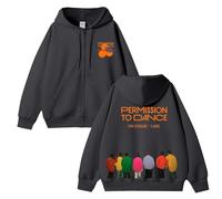 Sweat à Capuche Unisexe en Coton avec Inscription Permission to Dance on Stage-Live (2025)(C Grey-Padded,S)