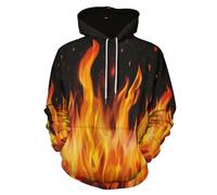 Sweat À Capuche Unisexe, Impression Flammes Ardentes 3D Hoodie, Manches Longues Homme Femme Rêve Brûlant Sweat Capuche avec Poches, Adulte Manteau De Sport Automne Hiver