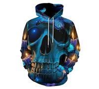 Sweat À Capuche Unisexe, Impression Papillon Bleu Luciole 3D Hoodie, Manches Longues Homme Femme Fantaisie Insecte Sweat Capuche avec Poches, Adulte Manteau De Sport Automne Hiver