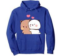 Sweat à capuche unisexe Kawaii Panda Bear Hug Bubu And Dudu pour la Saint-Valentin, bleu, XL