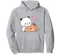 Sweat à capuche unisexe Kawaii Panda Bear Hug Bubu Dudu Love Saint Valentin, gris, XS