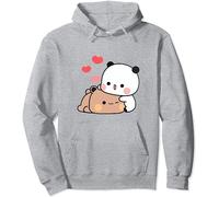 Sweat à capuche unisexe Kawaii Panda Bear Hug Bubu Dudu pour la Saint-Valentin, gris, M
