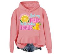 Sweat à capuche unisexe Life Gave Me Some Lemons But My Jesus He Be Making Lemonade, rose, L