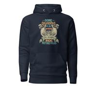 Sweat à capuche unisexe pour adulte avec inscription « Some Grandpas Play Bingo Real Grandpas Ride Motorcycles », Bleu marine vif, XL