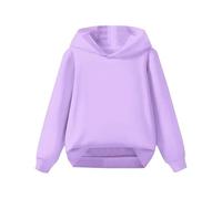 Sweat à capuche unisexe pour bébé - Couleur unie - Sweat à capuche en polaire - Pour garçons et filles - Poignets côtelés surdimensionnés - Streetwear - Manches longues - Hauts en coton - Pour l'école