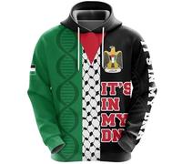 Sweat À Capuche Unisexe - Pull Patriotique Hip-Hop avec Cordon De Serrage Et Imprimé Irrégulier, Haut À Manches Longues pour Couple, pour Homme Et Femme, Palestine M