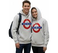 Sweat à capuche unisexe sous licence Mind the Gap™ brodé en point de chaîne, couleur gris cendré, gris cendre, M