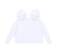 Sweat à capuche unisexe surdimensionné décontracté à manches longues pour deux personnes portant un sweat à capuche, blanc, Taille unique