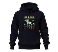 Sweat à capuche unisexe « The Last Licorne » - Ugly Christmas Sweater Noël, bleu marine, S
