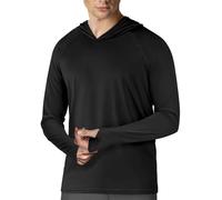 Sweat à capuche UPF50+ à manches longues pour homme, protection solaire, rashguard pour la pêche, l'extérieur, la course à pied, le soleil, chemise légère, séchage rapide, noir, X-Large