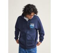 Sweat à capuche Vans Metal Wall Full Zip bleu marine - L