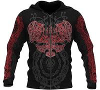 Sweat à capuche viking à manches longues unisexe, Mythologie nordique-celtic-odin-odin Thor's Hammer-Skoll and Hati 3d Printing Sports Pullover, Fall Fashion Harajuku Street Jacket