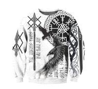Sweat À Capuche Viking Crow Totem pour Homme, Pull Unisexe Survêtement Fashion Street Harajuku Jacket,Sweatshirt,XXL