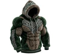 Sweat à capuche Viking Femme Pull Nordique Imprimé 3D Vikings Cosplay Rétro Costumes de Carnaval Pull d'hiver Confortable Pull à Capuche Doux Pull à Manches Longues Sweatshirt Nordique Décontracté