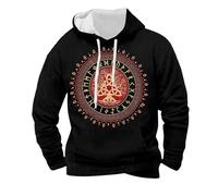 Sweat à capuche viking pour homme avec arbre de vie et cercle de runes - Sweat à capuche de style nordique - Sweatshirt mystique avec Yggdrasil et nœud celtique, Stil_q01 Noir, XXL