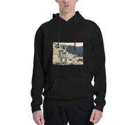 Sweat à Capuche Vintage avec Motif de Robot Spatial - 3XL