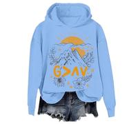 Sweat à capuche vintage « God Is Greater Than The Highs And Lows » - Unisexe - Christian Jesus Is Greater Than Religion, bleu ciel, XL