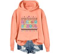 Sweat à capuche « Welcome Back To School » « Welcome Back To School » « Welcome Back To School » pour enseignants, Hami Orange, S