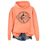 Sweat à capuche Witches Brew Coffee Halloween pour femme, Orange, 3XL