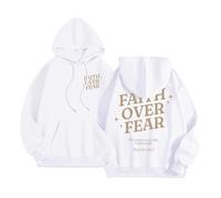 Sweat à capuche Y2K pour femme « Faith Over Fear Jesus » - Esthétique - Automne - Été - Décontracté - Plage - Vêtements graphiques confortables - Gothique - Dessin animé 2025 - Avec motifs - Mode pour