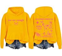 Sweat à capuche « You Are Enough Dear Person Behind Me », jaune, L