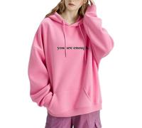 Sweat à capuche « You Are Enough » - Pour la santé mentale - Pour homme et femme - Confortable et décontracté, rose, XL