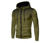 Sweat à capuche zippé à manches longues pour homme - Haut de sport - Pull d'entraînement actif - Sweat à capuche décontracté - Chaud - Vêtement de sport doux - Léger - Sweat à capuche pour jogging