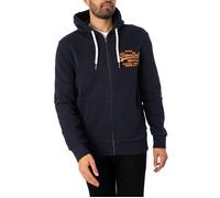 Superdry Sweat-shirt Neon Vl Ziphood pour homme, Bleu marine foncé, S