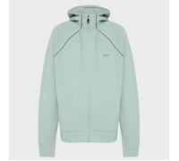 Sweat à capuche zippé en coton mélangé à détails passepoilés SW Join Saggy BOSS vert S