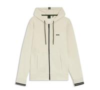 Sweat à capuche zippé en coton mélangé à rayures FZ Hoodie Zone BOSS Blanc XL