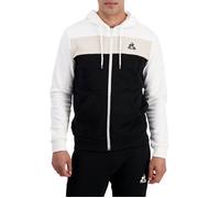 Sweat à capuche zippé en coton noir uni avec une coupe droite M