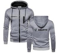 Sweat À Capuche Zippé en Polaire pour Homme, Modèle pour ABA-RTH, pour L'automne, Sweat-Shirt À Capuche Manches Longues, Style Décontracté, Coupe Slim, avec Poches,Grey-l