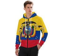 Sweat à Capuche zippé - Équateur Capuche Double Couche,Poches Pratiques,Tissu Doux et Respirant,Style décontracté pour Le Quotidien,Sport ou extérieur,Bleu,XS