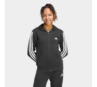 Sweat à capuche zippé fille en coton, noir
