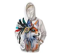 Sweat à Capuche Zippé Fox Arts froids 3D Zipper Hoodies Hommes Sweatshirts Zipper Hoodie Pull Casual Animal Hoodies Survêtements